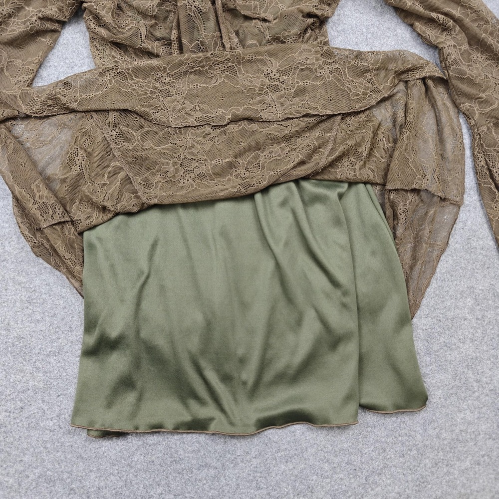 DELiA*s Dress Womens XXL Green Lace Fit & Flare Off Shoulder Mini Dolls Kill New - Picture 5 of 10